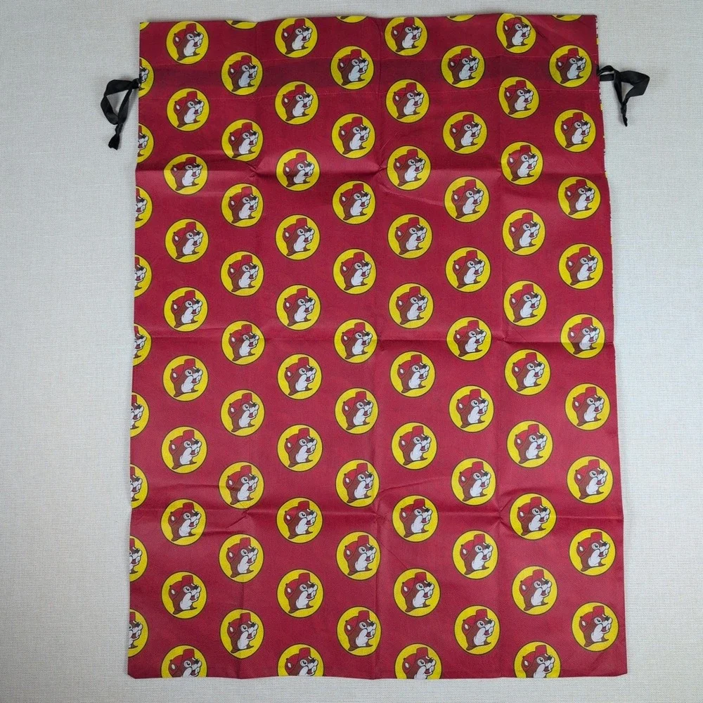 Buc-ee's Logo Drawstring Storage Gift Bag Large Red Beaver Print 29 x 41